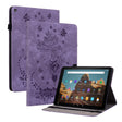 For Amazon Kindle Fire HD10 2019 / 2017 Butterfly Rose Embossed Leather Smart Tablet Case(Purple) - Amazon by PMC TechLife | Online Shopping South Africa | PMC TechLife | Buy Now Pay Later Mobicred