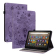 For Amazon Kindle Fire HD10 2021 Butterfly Rose Embossed Leather Smart Tablet Case(Purple) - free shipping - PMC TechLife - Order now!