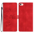 For iPhone 16e Flower Butterfly Embossing Pattern Leather Phone Case(Red) - iPhone 16e Cases by PMC TechLife | Online Shopping South Africa | PMC TechLife | Buy Now Pay Later Mobicred