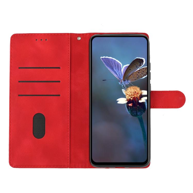 For iPhone 16e Flower Butterfly Embossing Pattern Leather Phone Case(Red)