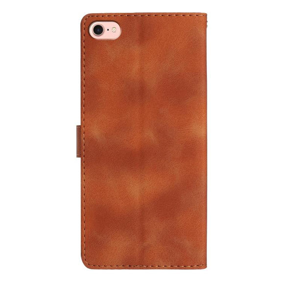 For iPhone 16e Flower Butterfly Embossing Pattern Leather Phone Case(Brown)