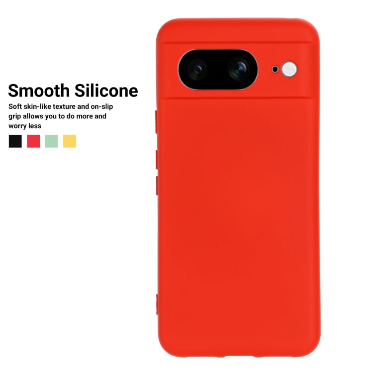 For Google Pixel 8 Pure Color Liquid Silicone Shockproof Phone Case(Red)