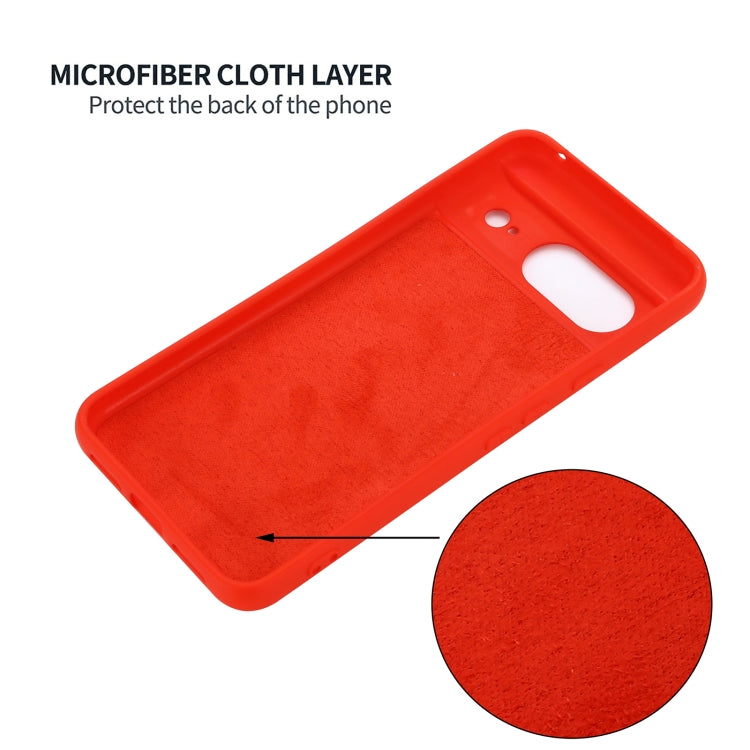 For Google Pixel 8 Pure Color Liquid Silicone Shockproof Phone Case(Red)