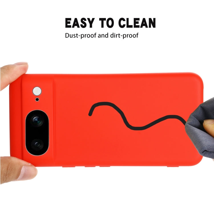 For Google Pixel 8 Pure Color Liquid Silicone Shockproof Phone Case(Red)