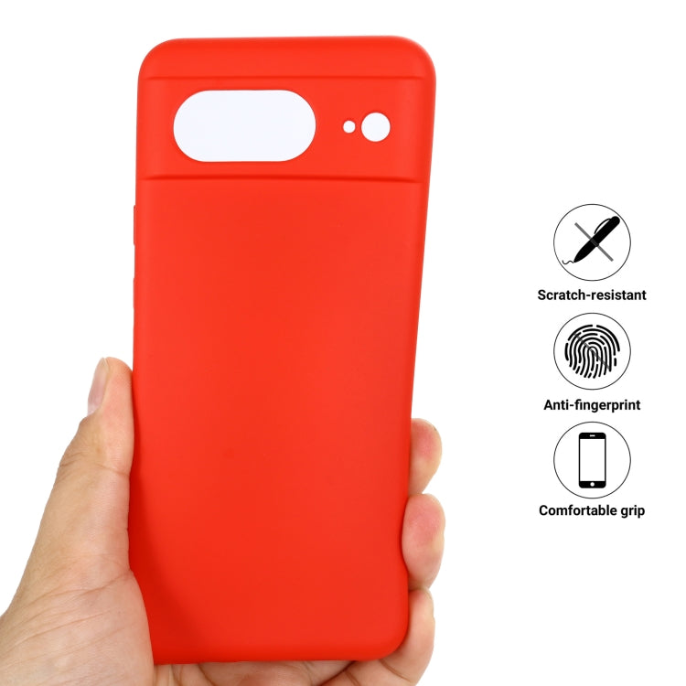 For Google Pixel 8 Pure Color Liquid Silicone Shockproof Phone Case(Red)