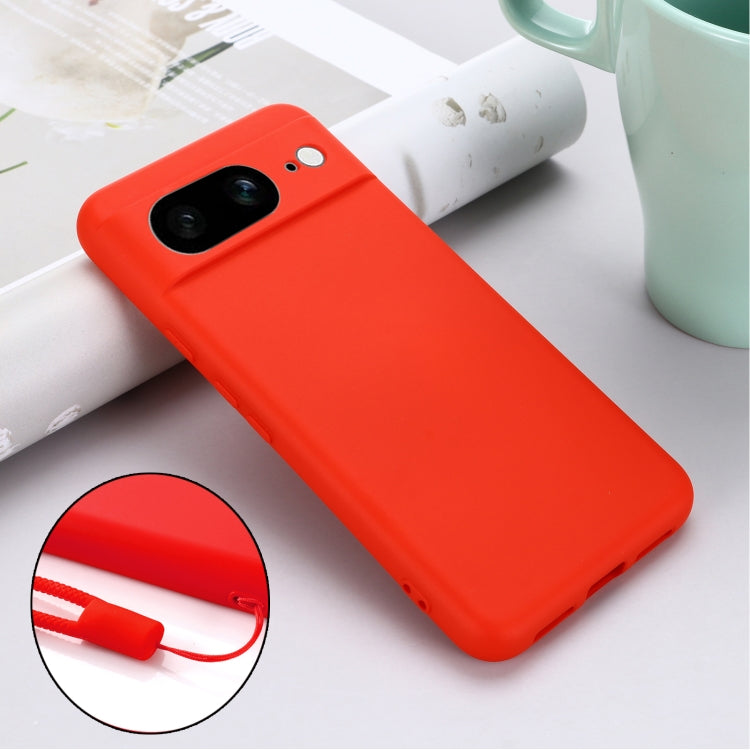 For Google Pixel 8 Pure Color Liquid Silicone Shockproof Phone Case(Red)