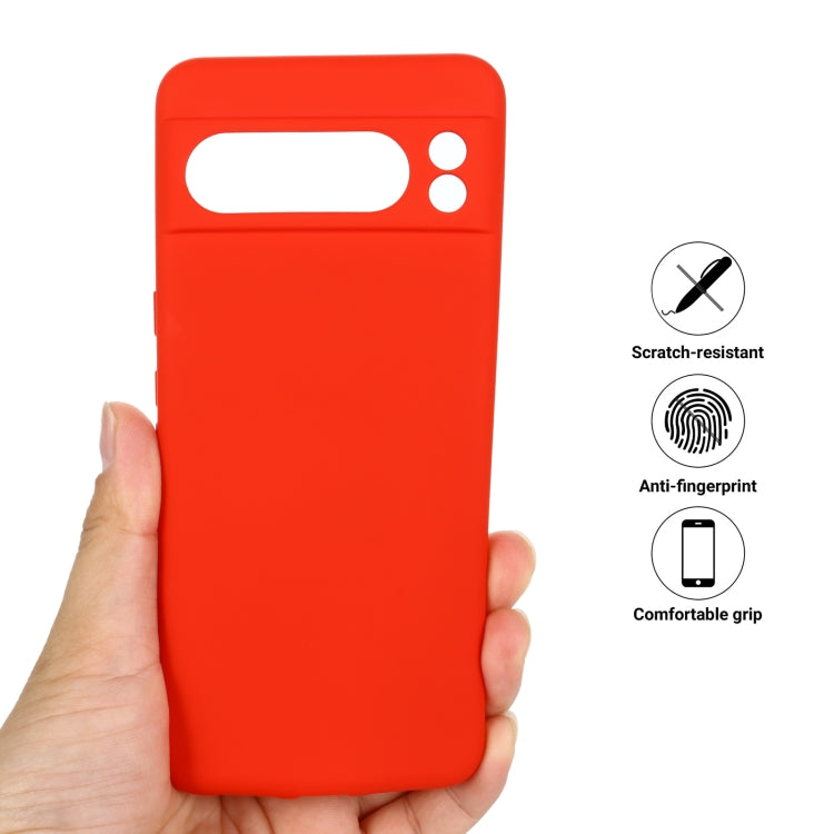For Google Pixel 8 Pro Pure Color Liquid Silicone Shockproof Phone Case(Red)