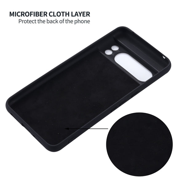 For Google Pixel 8 Pro Pure Color Liquid Silicone Shockproof Phone Case(Black)
