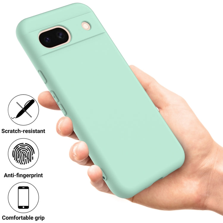 For Google Pixel 8a Pure Color Liquid Silicone Shockproof Phone Case(Green)