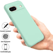 For Google Pixel 8a Pure Color Liquid Silicone Shockproof Phone Case(Green)