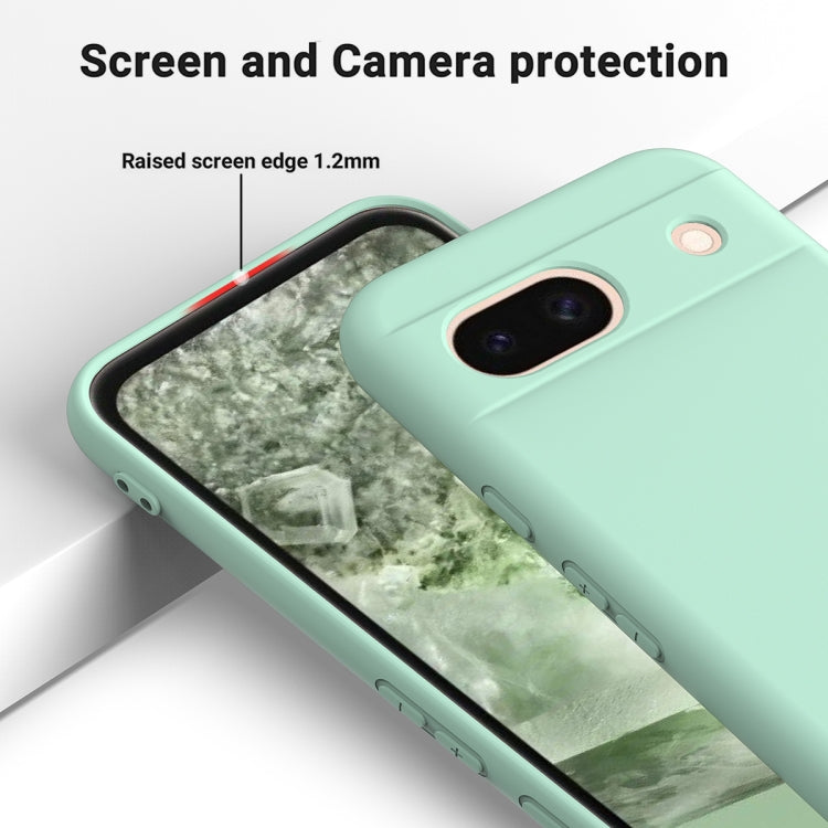 For Google Pixel 8a Pure Color Liquid Silicone Shockproof Phone Case(Green)