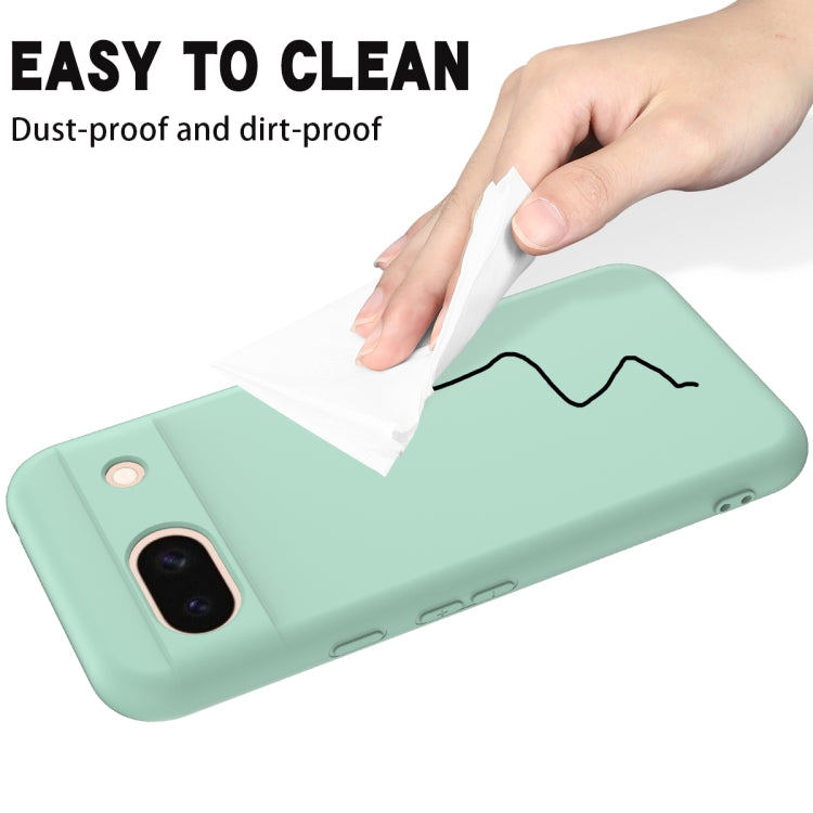 For Google Pixel 8a Pure Color Liquid Silicone Shockproof Phone Case(Green)