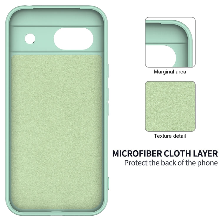 For Google Pixel 8a Pure Color Liquid Silicone Shockproof Phone Case(Green)