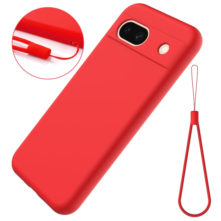 For Google Pixel 8a Pure Color Liquid Silicone Shockproof Phone Case(Red)
