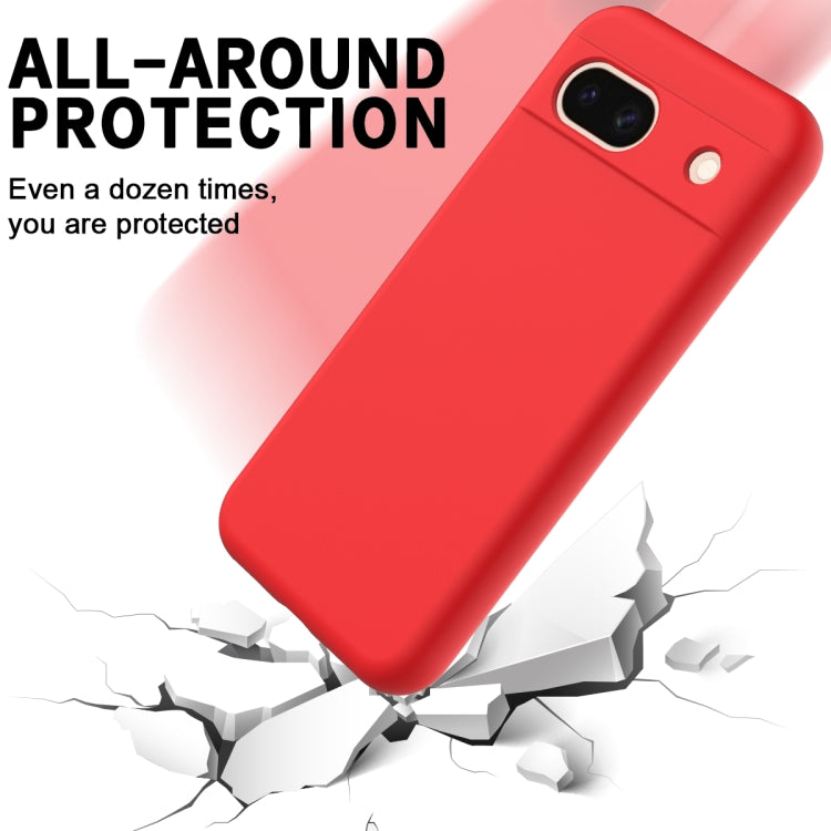 For Google Pixel 8a Pure Color Liquid Silicone Shockproof Phone Case(Red)