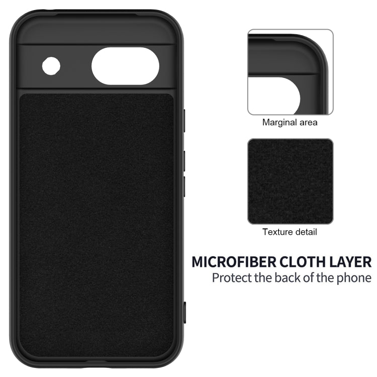 For Google Pixel 8a Pure Color Liquid Silicone Shockproof Phone Case(Black)