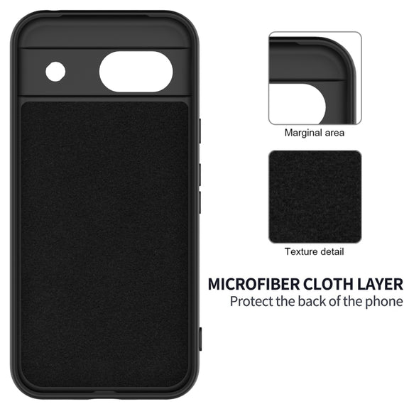 For Google Pixel 8a Pure Color Liquid Silicone Shockproof Phone Case(Black)