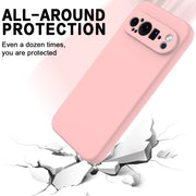 For Google Pixel 9 Pro Pure Color Liquid Silicone Shockproof Phone Case(Pink)