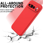 For Google Pixel 9 Pro Pure Color Liquid Silicone Shockproof Phone Case(Red)