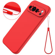 For Google Pixel 9 Pro Pure Color Liquid Silicone Shockproof Phone Case(Red)