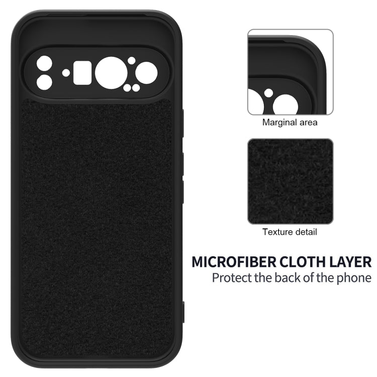 For Google Pixel 9 Pro Pure Color Liquid Silicone Shockproof Phone Case(Black)