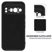 For Google Pixel 9 Pro Pure Color Liquid Silicone Shockproof Phone Case(Black)