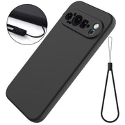 For Google Pixel 9 Pro Pure Color Liquid Silicone Shockproof Phone Case(Black)