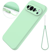 For Google Pixel 9 Pro XL Pure Color Liquid Silicone Shockproof Phone Case(Green)