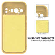 For Google Pixel 9 Pro XL Pure Color Liquid Silicone Shockproof Phone Case(Yellow)