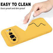 For Google Pixel 9 Pro XL Pure Color Liquid Silicone Shockproof Phone Case(Yellow)