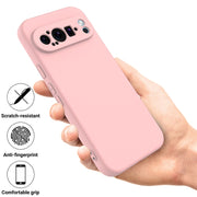 For Google Pixel 9 Pro XL Pure Color Liquid Silicone Shockproof Phone Case(Pink)