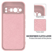 For Google Pixel 9 Pro XL Pure Color Liquid Silicone Shockproof Phone Case(Pink)