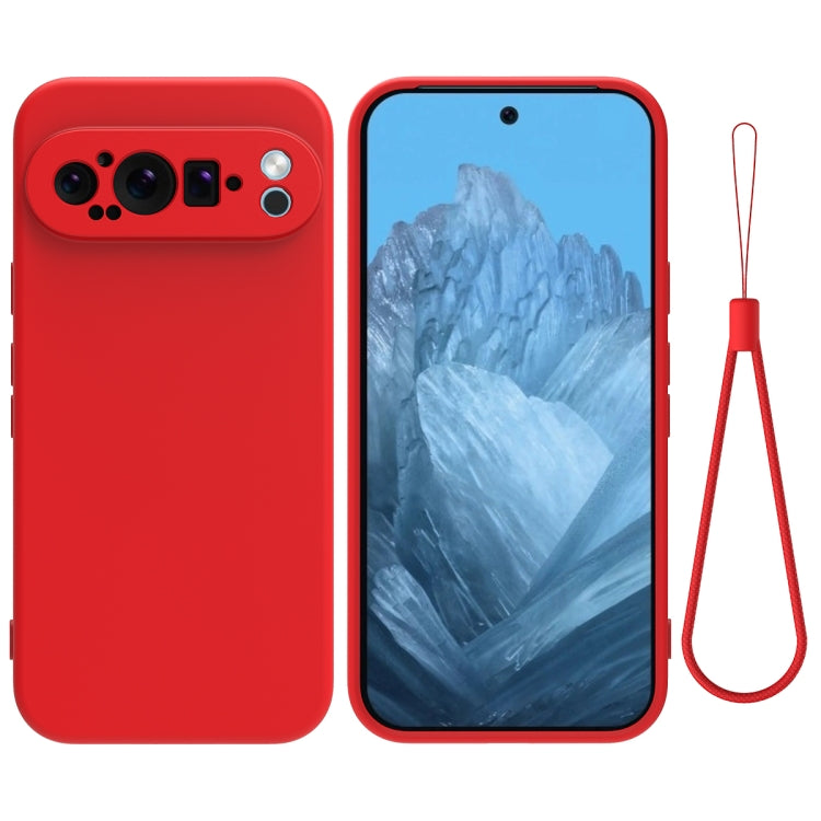 For Google Pixel 9 Pro XL Pure Color Liquid Silicone Shockproof Phone Case(Red)