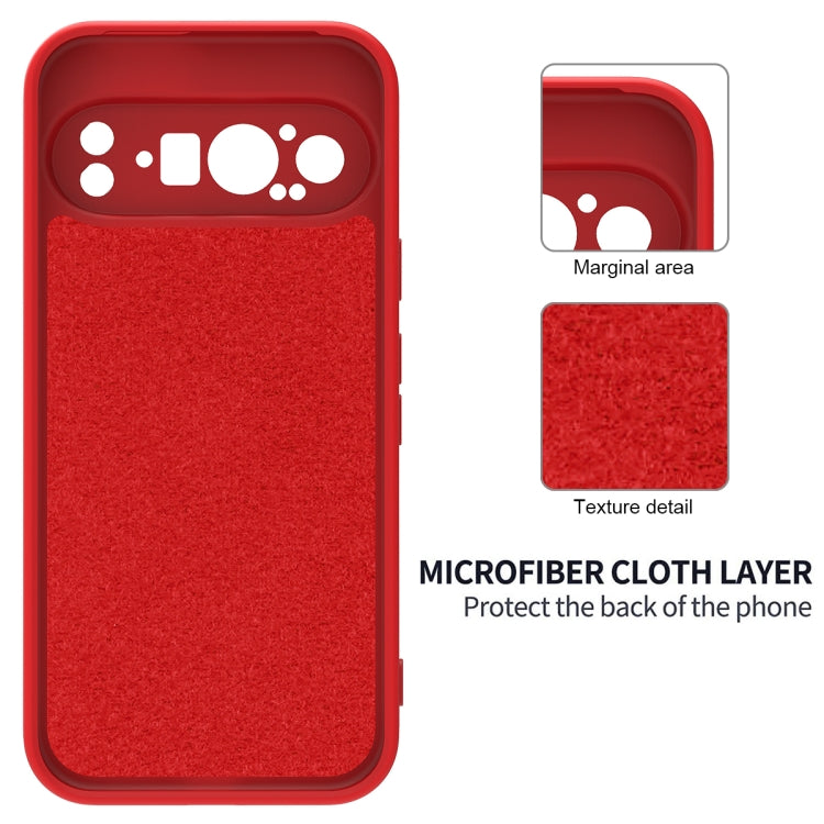 For Google Pixel 9 Pro XL Pure Color Liquid Silicone Shockproof Phone Case(Red)