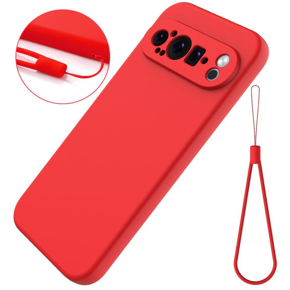 For Google Pixel 9 Pro XL Pure Color Liquid Silicone Shockproof Phone Case(Red)