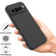 For Google Pixel 9 Pro XL Pure Color Liquid Silicone Shockproof Phone Case(Black)