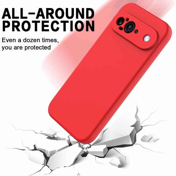 For Google Pixel 9 Pure Color Liquid Silicone Shockproof Phone Case(Red)