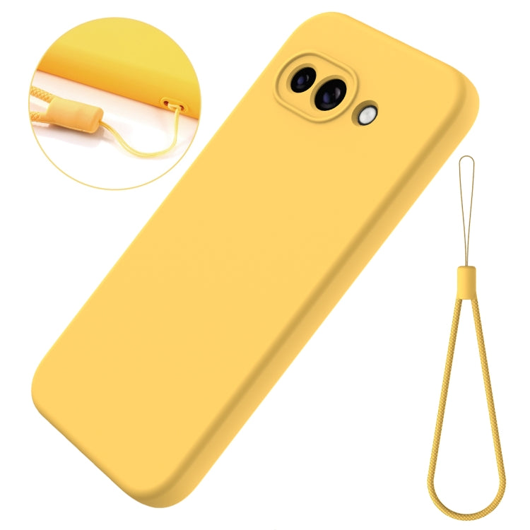 For Google Pixel 9a Pure Color Liquid Silicone Shockproof Phone Case(Yellow)