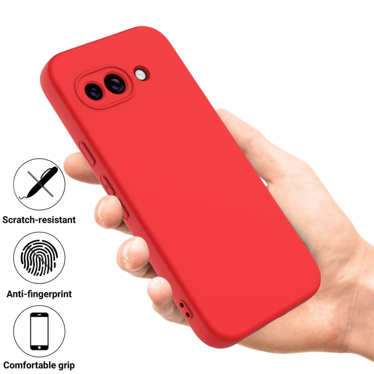 For Google Pixel 9a Pure Color Liquid Silicone Shockproof Phone Case(Red)