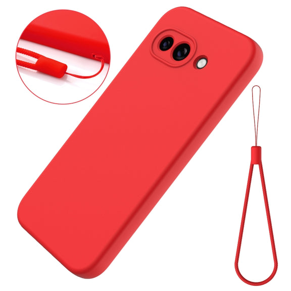 For Google Pixel 9a Pure Color Liquid Silicone Shockproof Phone Case(Red)