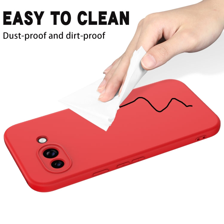 For Google Pixel 9a Pure Color Liquid Silicone Shockproof Phone Case(Red)