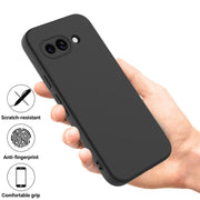 For Google Pixel 9a Pure Color Liquid Silicone Shockproof Phone Case(Black)