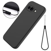 For Google Pixel 9a Pure Color Liquid Silicone Shockproof Phone Case(Black)