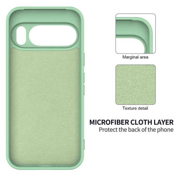 For Google Pixel 10 Pro Pure Color Liquid Silicone Shockproof Phone Case(Green)