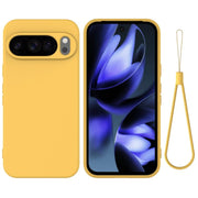 For Google Pixel 10 Pro Pure Color Liquid Silicone Shockproof Phone Case(Yellow)