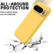 For Google Pixel 10 Pro Pure Color Liquid Silicone Shockproof Phone Case(Yellow)