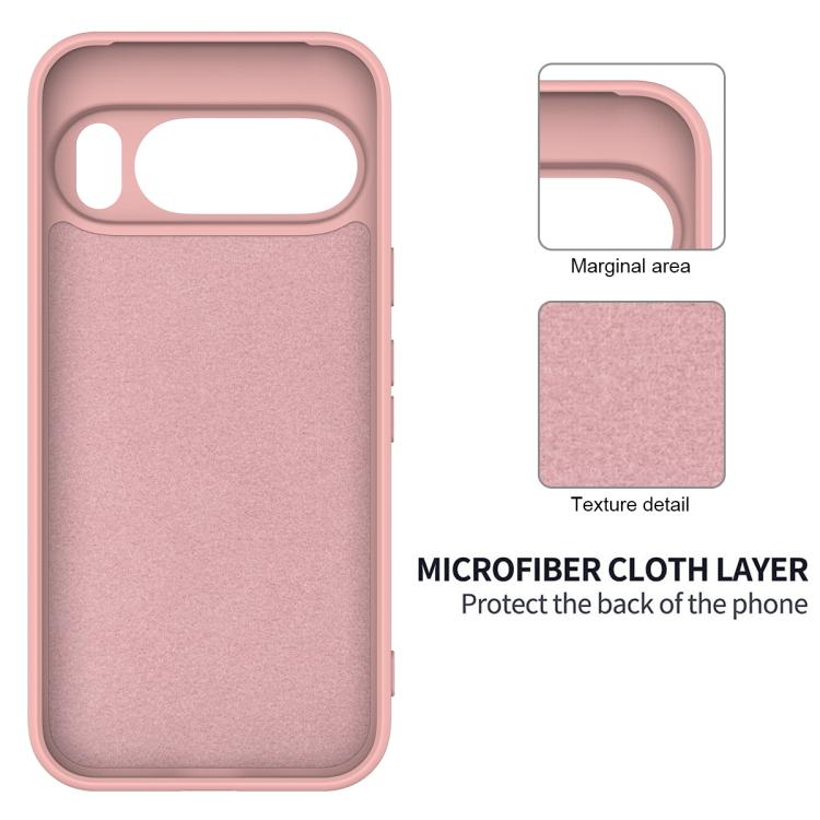 For Google Pixel 10 Pro Pure Color Liquid Silicone Shockproof Phone Case(Pink)