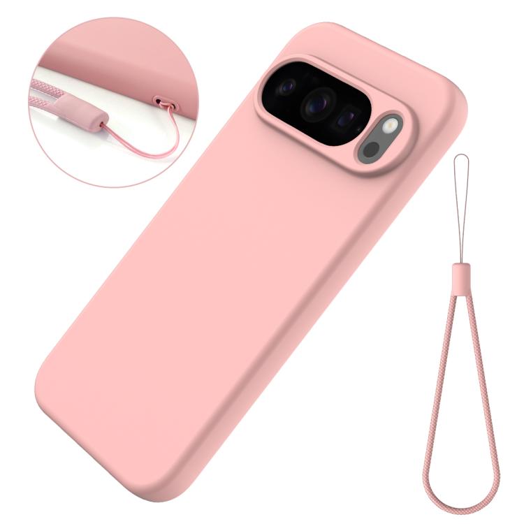 For Google Pixel 10 Pro Pure Color Liquid Silicone Shockproof Phone Case(Pink)