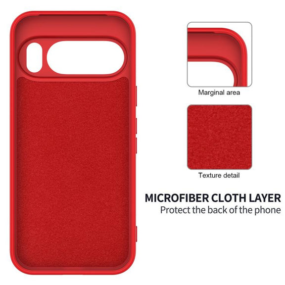 For Google Pixel 10 Pro Pure Color Liquid Silicone Shockproof Phone Case(Red)