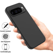For Google Pixel 10 Pro Pure Color Liquid Silicone Shockproof Phone Case(Black)